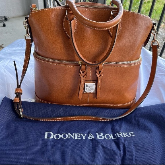 Dooney & Bourke Saffiano Leather Pocket Satchel - Picture 1 of 15